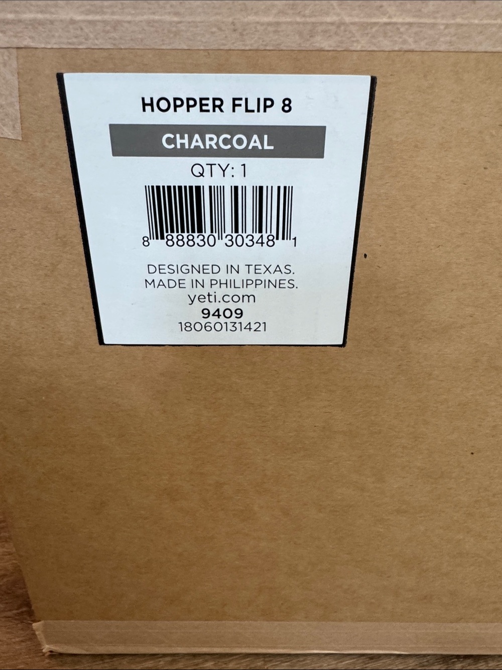 New never used Yeti Hopper Flip in Charcoal with Celtics label on front